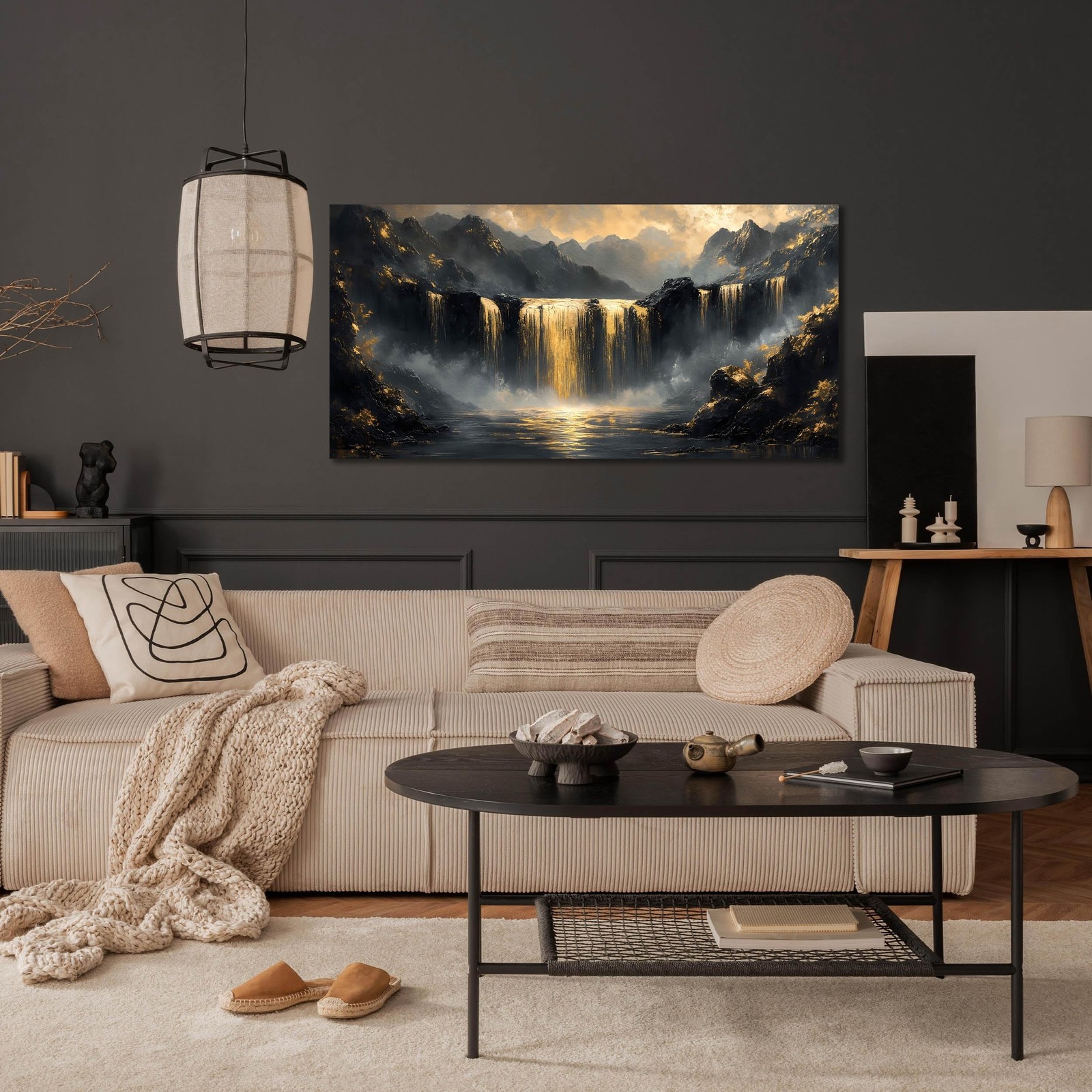 Waterfall Canvas Wall Art for Living Room – Mountain Art Wall Decor for Offic…
