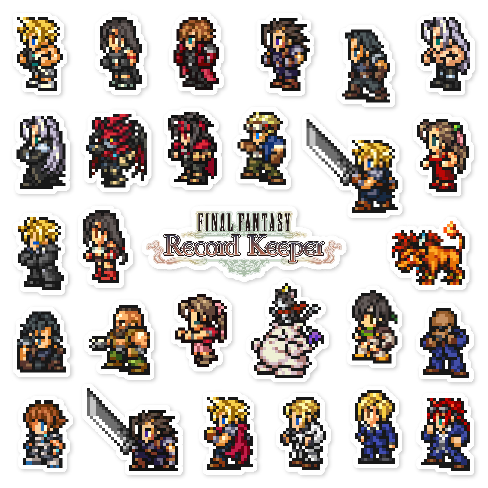 Final Fantasy VII 7 Stickers Final Fantasy Record Keeper 28 Sticker Pack