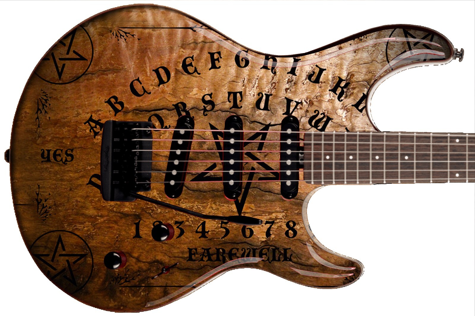 Guitar Skin Axe Wrap Re-skin Bass Reface – Ouija Wood Attic Find 761
