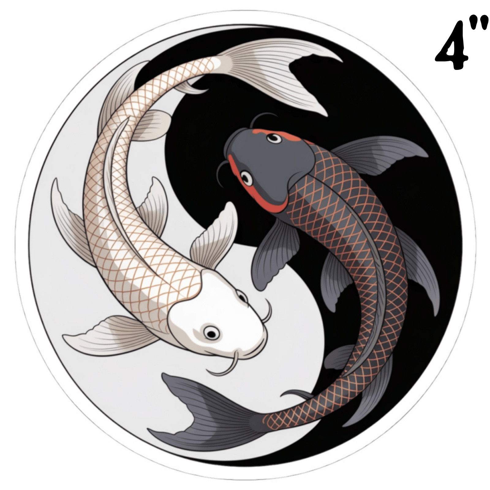 Koi Fish Yin Yang Feng Shui Zen Sticker – Japanese Inspired Balance Harmony
