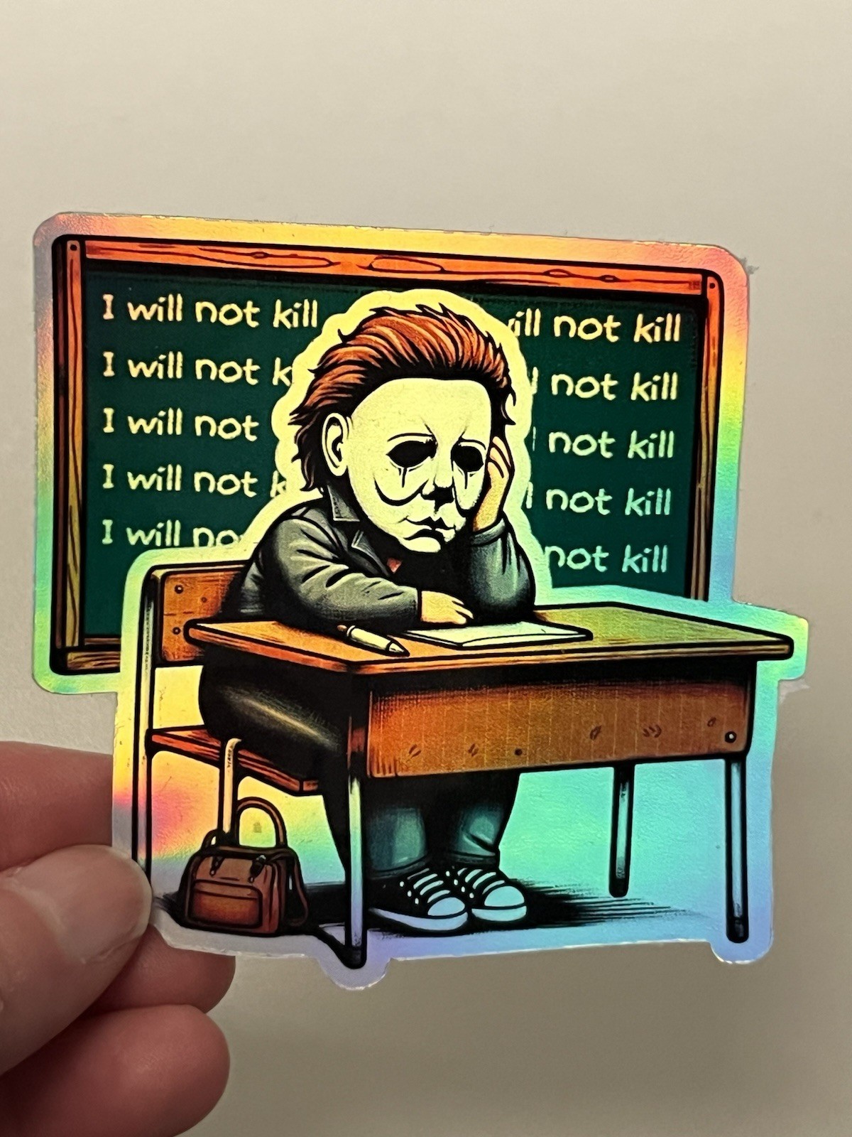 Michael Myers School Horror Waterproof Holographic 3 Inch Sticker
