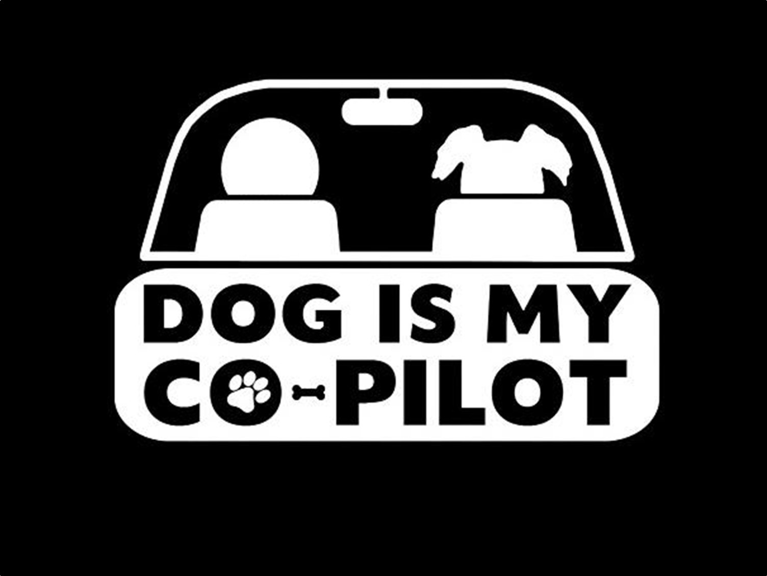 DOG CO PILOT PUPPY FUNNY HUMOR VINYL DECAL STICKER for CAR SUV or ANIMAL RESCUER