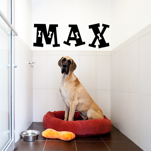 CUSTOM DOG NAME VINYL WALL DECAL STICKER ART-REMOVABLE WORDS HOME DECOR-MURAL