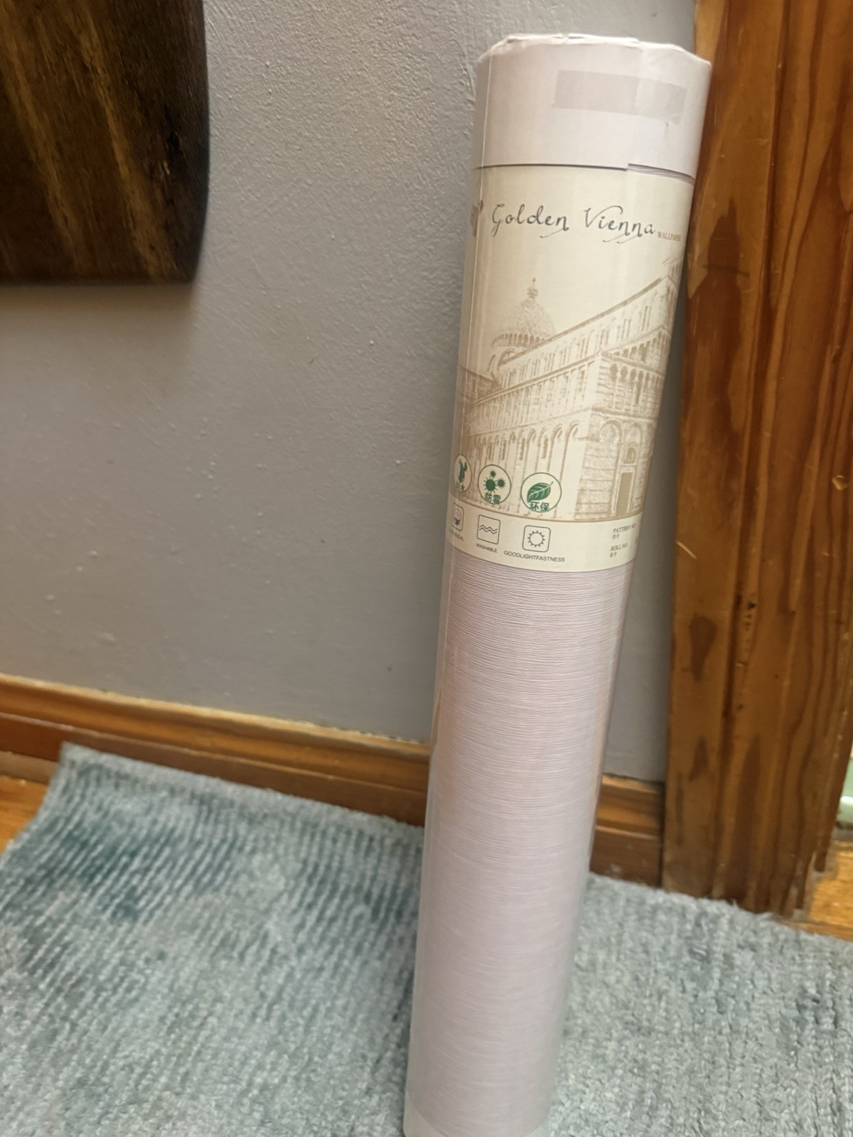 Beige Wallpaper Peel and Stick 20.9”X 393” Fabric Contact Paper Y63802