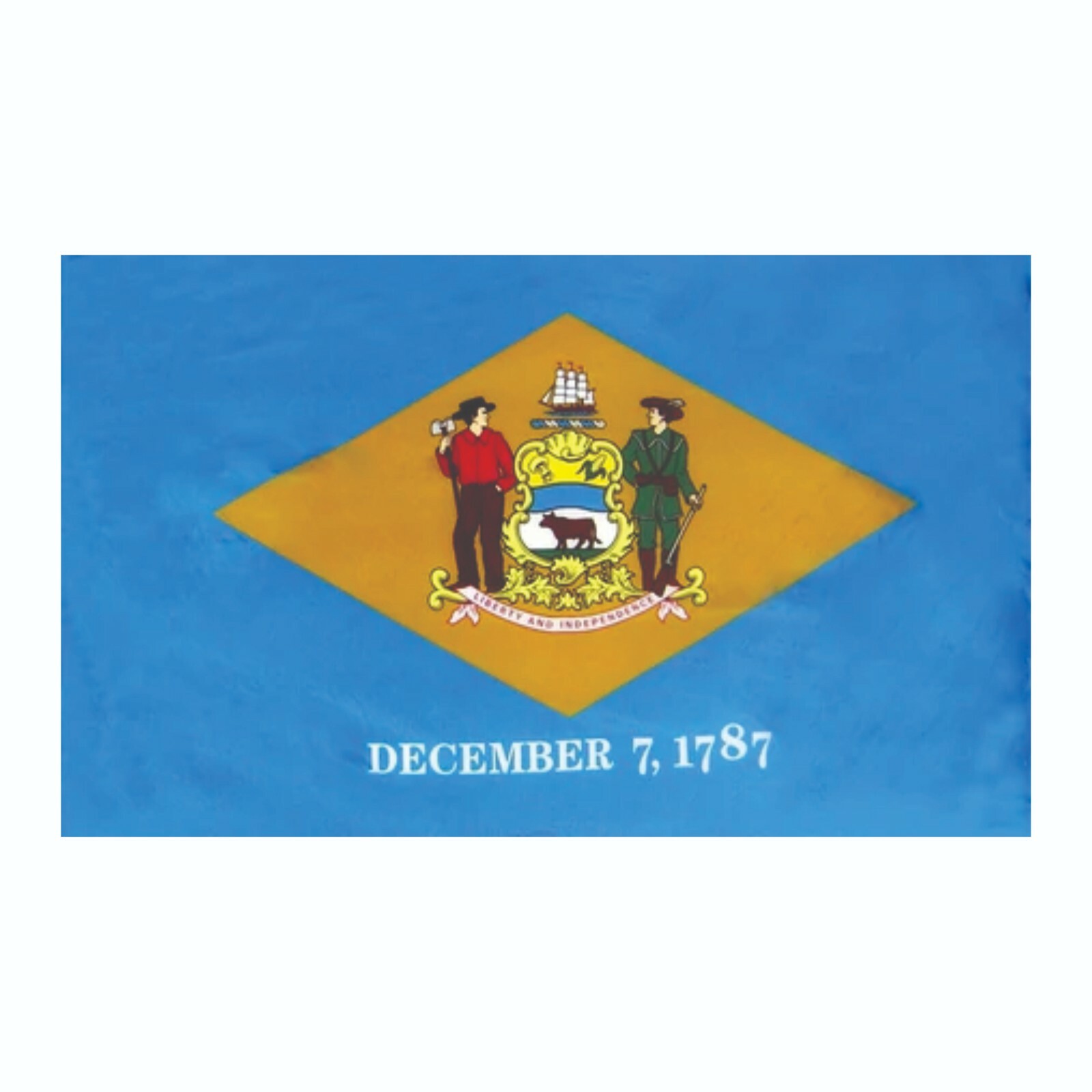 Delaware State Flag Sticker, Decal, Bumper Sticker Vacation Sticker 3" x 5"