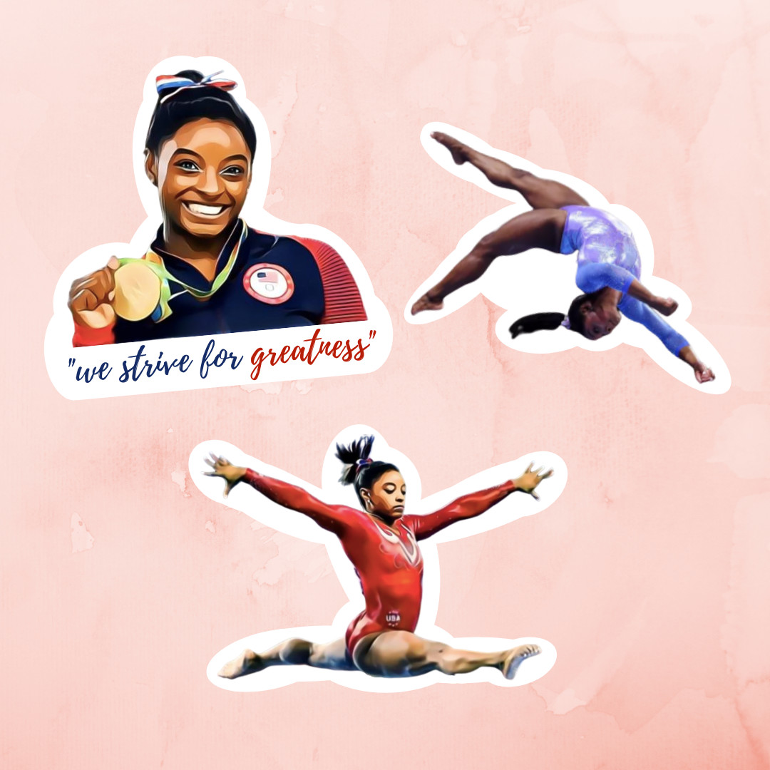 Simon Biles Stickers | Gymnastics Stickers | Team USA | Olympics