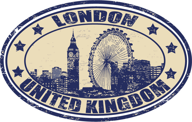 London United Kingdom Oval Car Bumper Sticker Decal