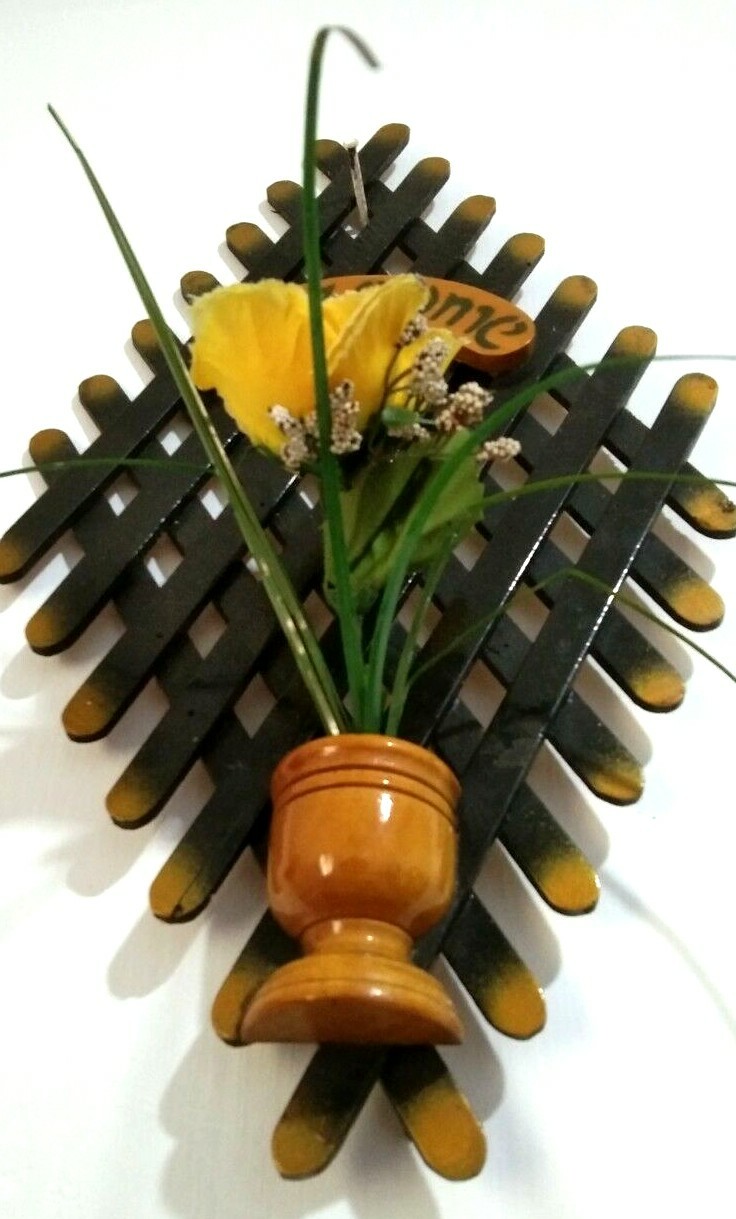 WALL DECORATION With Flower Wooden Polished Entrance To The Room FREE SHIPPING
