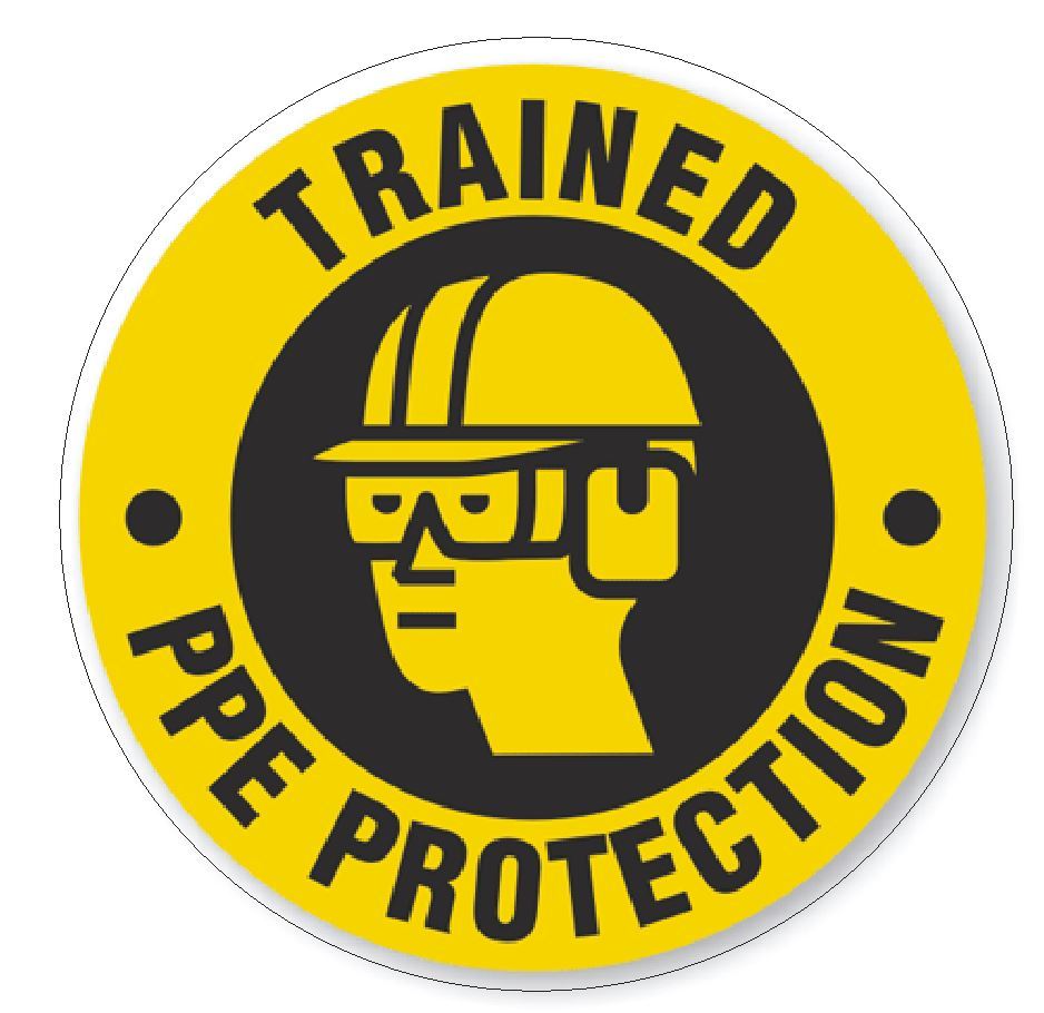 Trained PPE Protection Hard Hat Decal Hardhat Sticker Helmet Safety H78