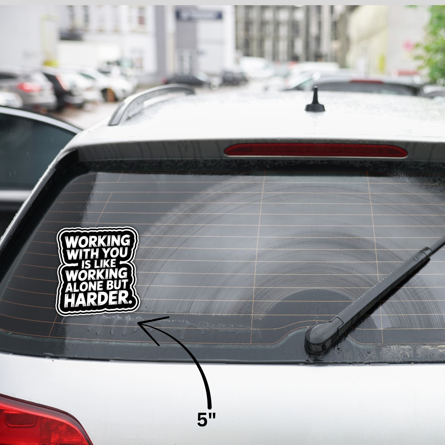 4PCS Working with You Is Like Working Alone But Harder Stickers