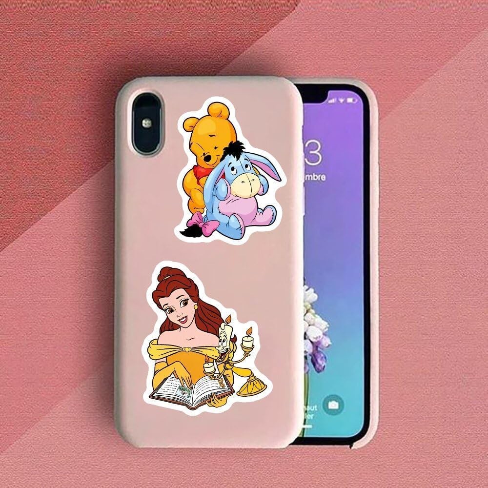 200Pcs Disney Princess Cartoon Vinyl Stickers Waterproof for Kids Teens Adults