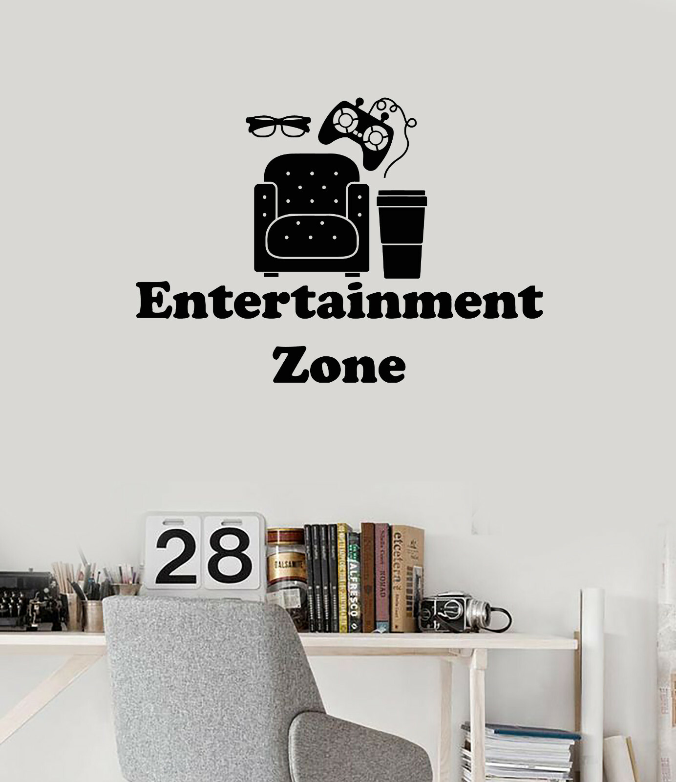 Vinyl Wall Decal Entertainment Zone Video Games Film Room Decor Sticker (ig5266)