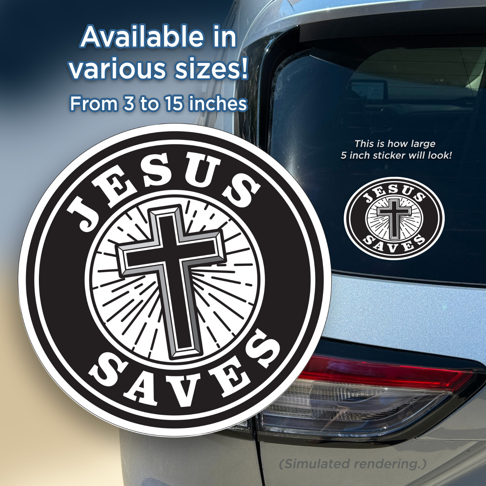JESUS SAVES | Sticker | Bumper Window Sticker | Vinyl Sticker | Decal
