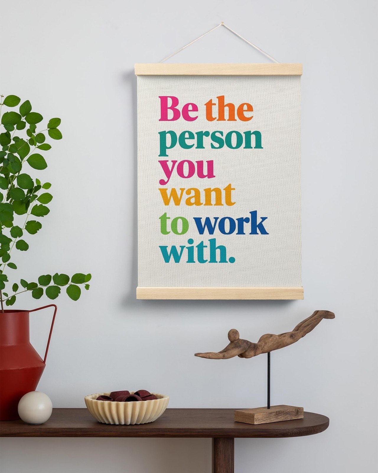 FGFK Inspirational Office Wall Art Poster Hanger Frame, Be the Person You Wan…