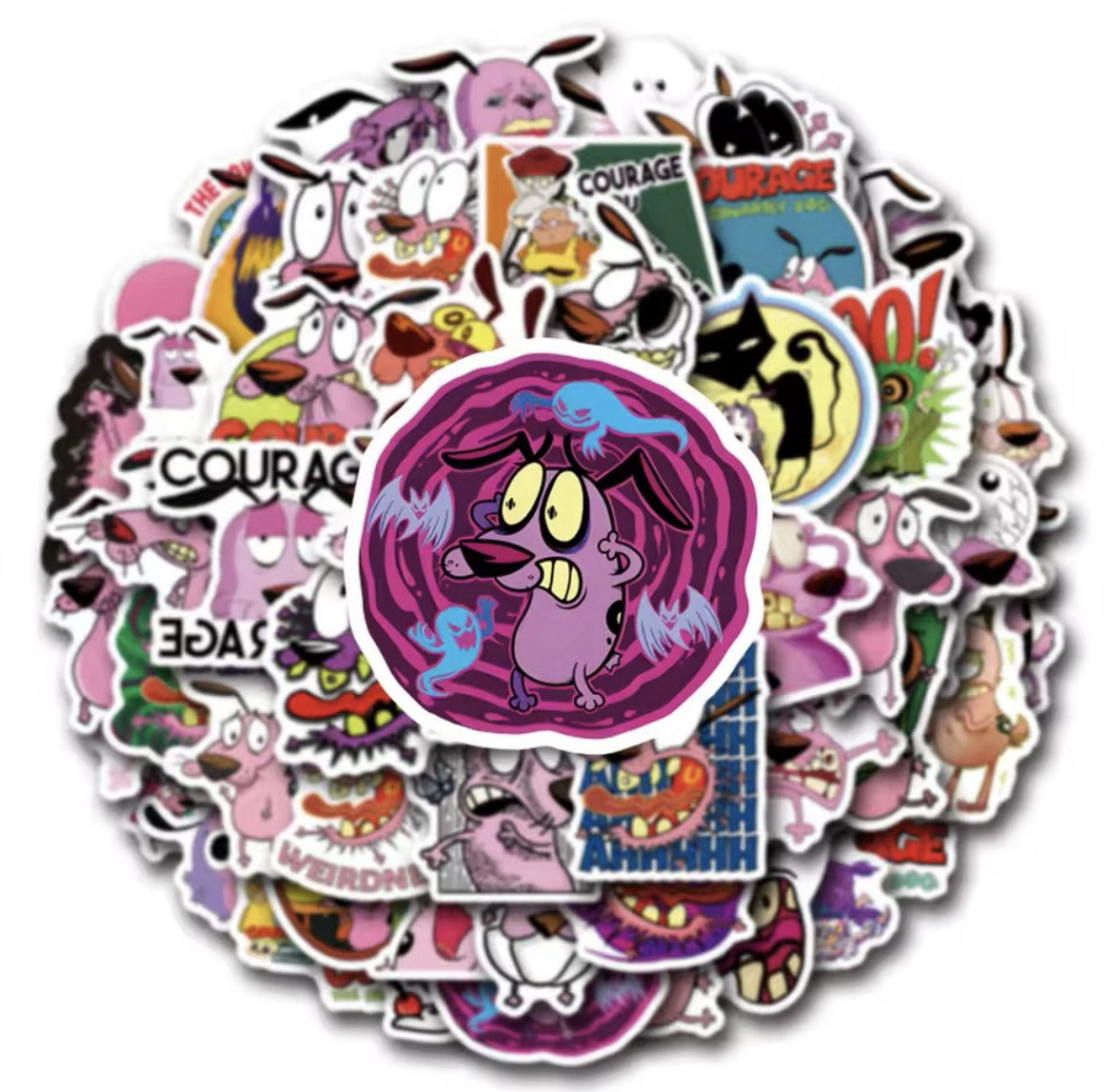 Courage The Cowardly Dog Style Stickers 50pk Courage Mix Stickers Cowardly Dog