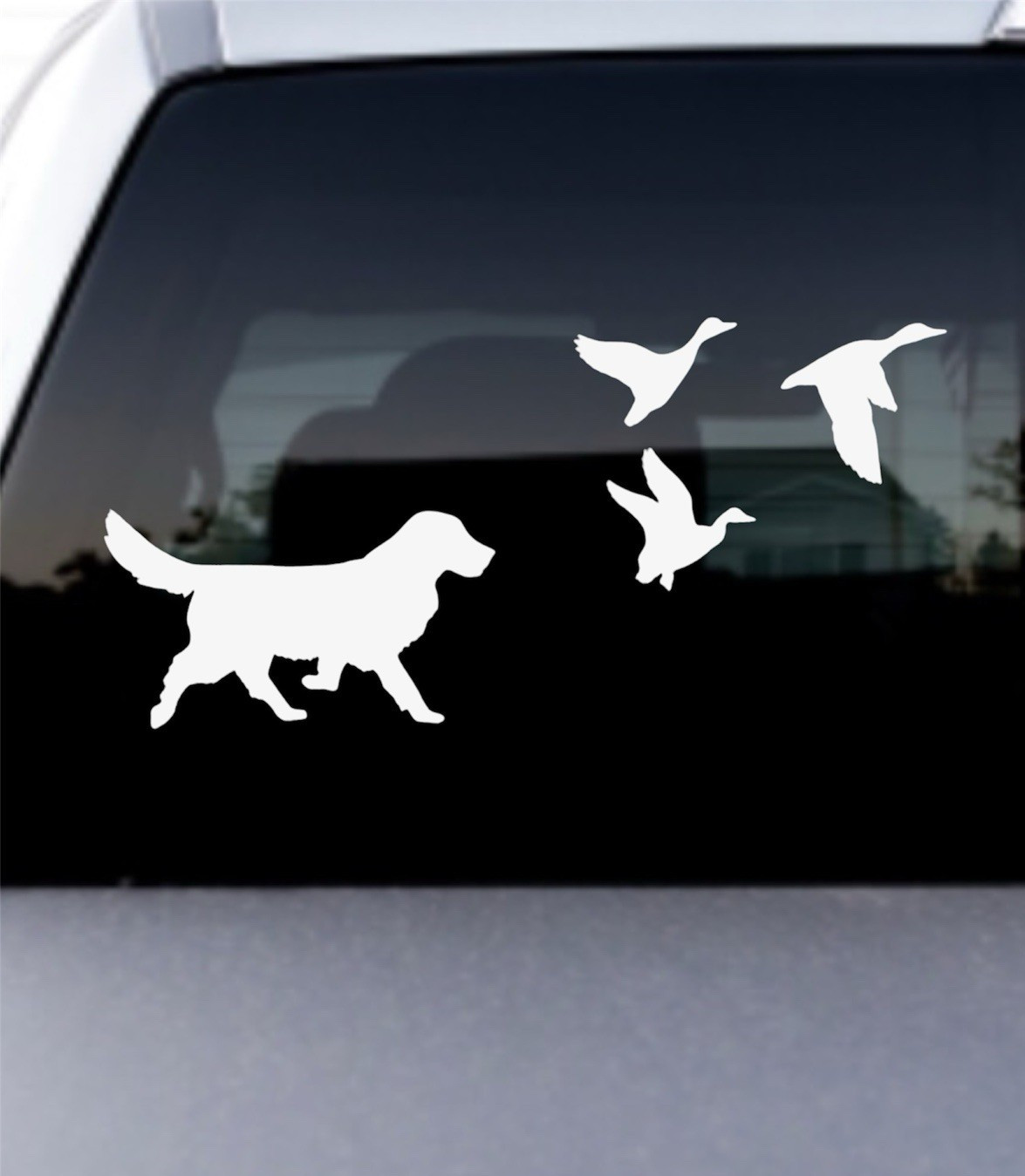 Golden retriever + 3 ducks Decal for car Windows Laptops most Smooth Surfaces