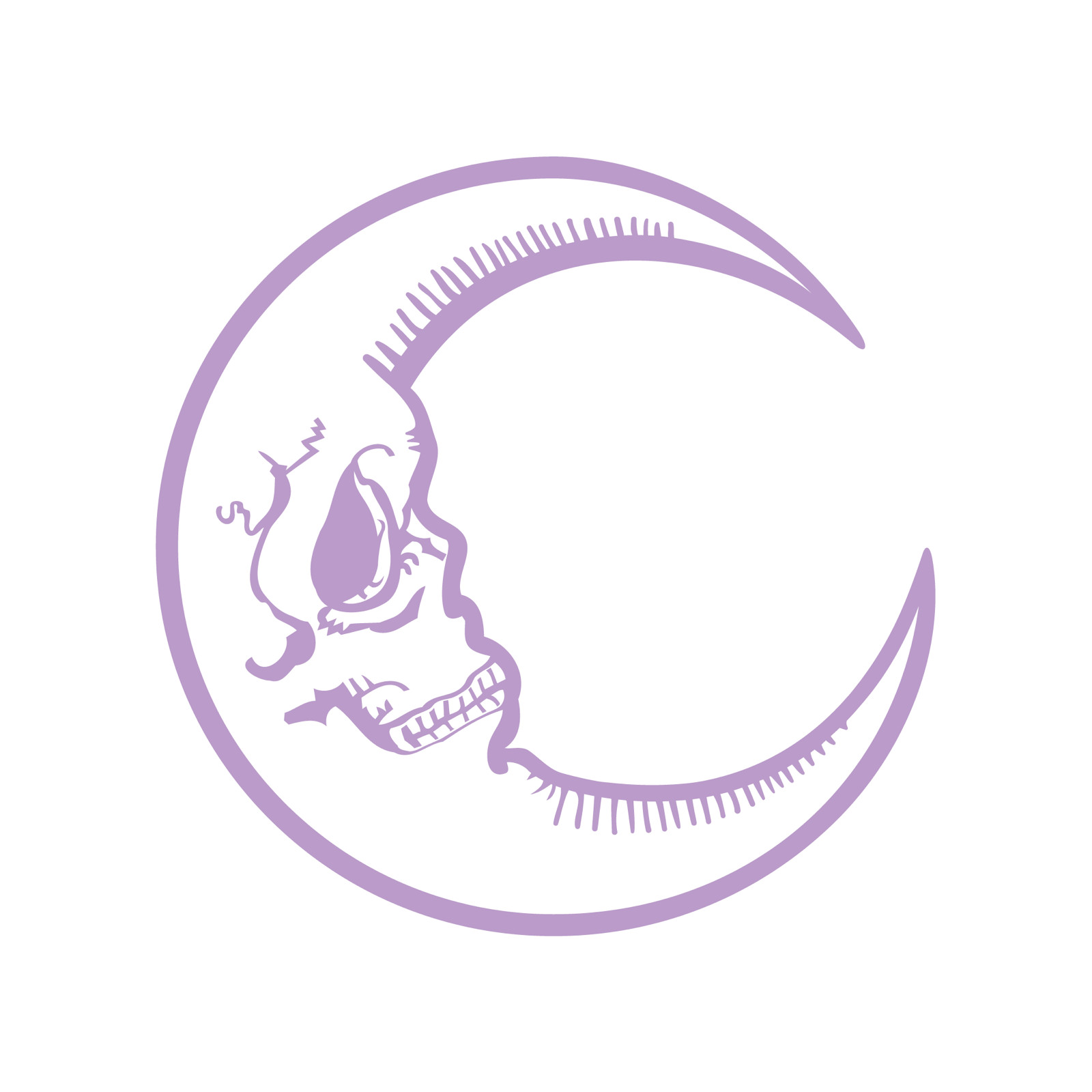 Crescent Moon Skull Made in USA Multiple Color Options & Sizes Avail Cars-6+yrs