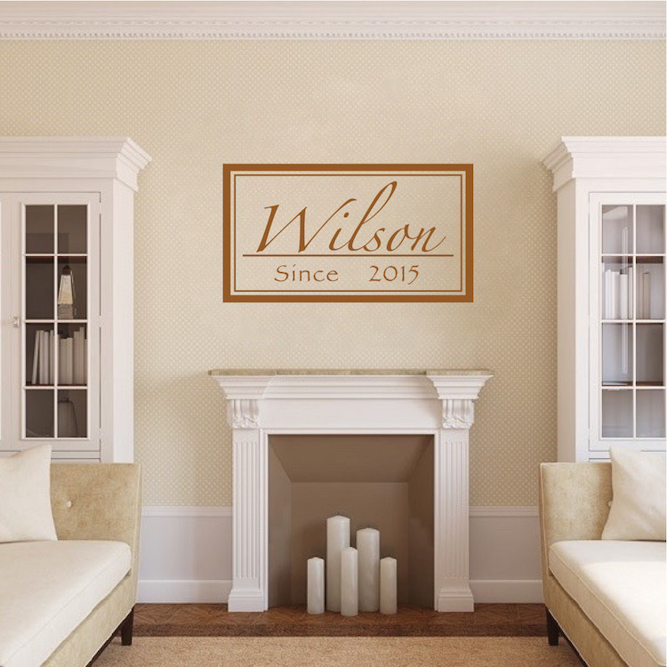 Custom Family Name Year Wall Decal Personal Wallpaper Fancy Removable Vinyl, b42