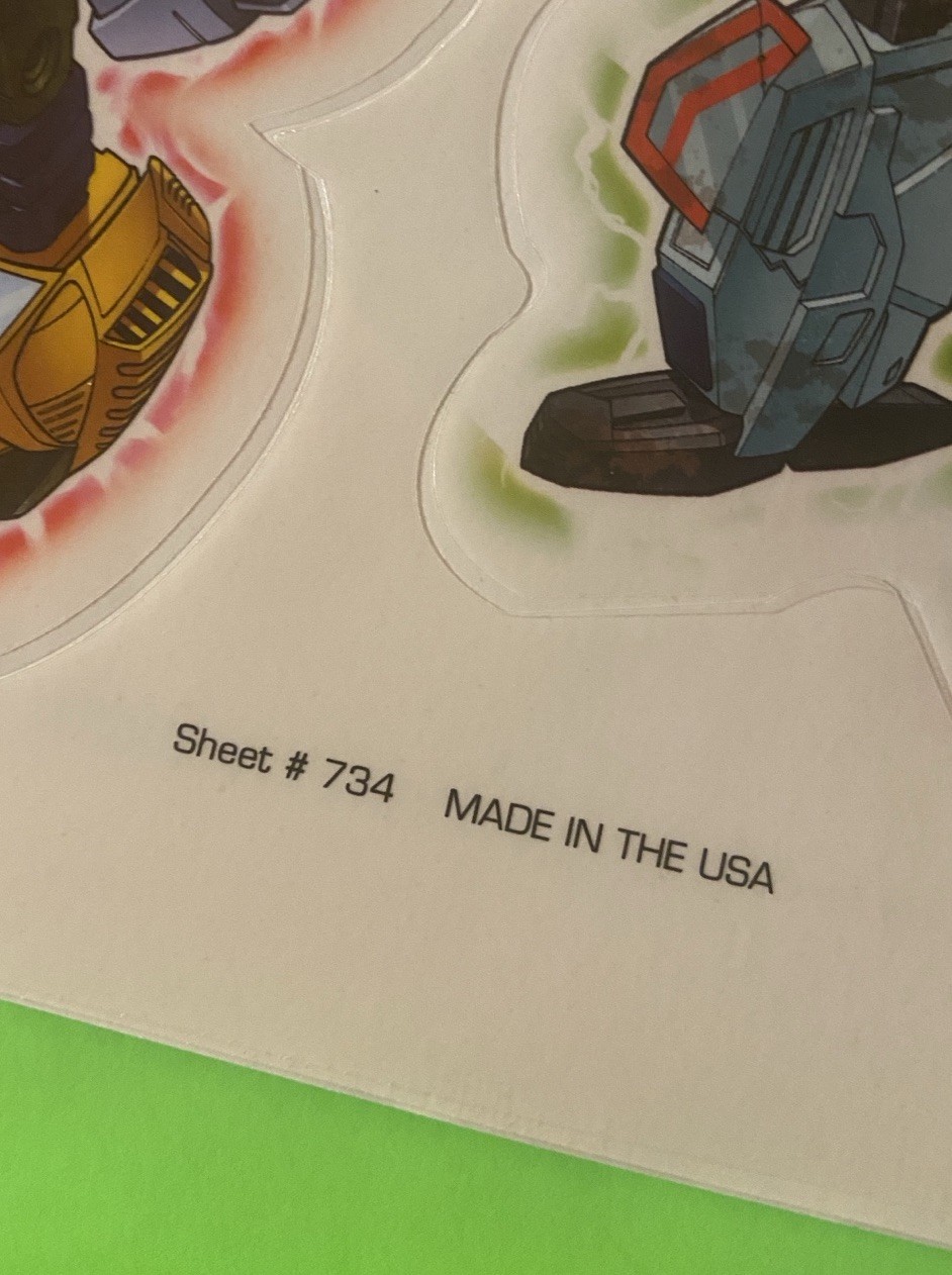 Transformers Energon Wall Decal Decor 4 Sheet Set Peel Stick Remove USA Made