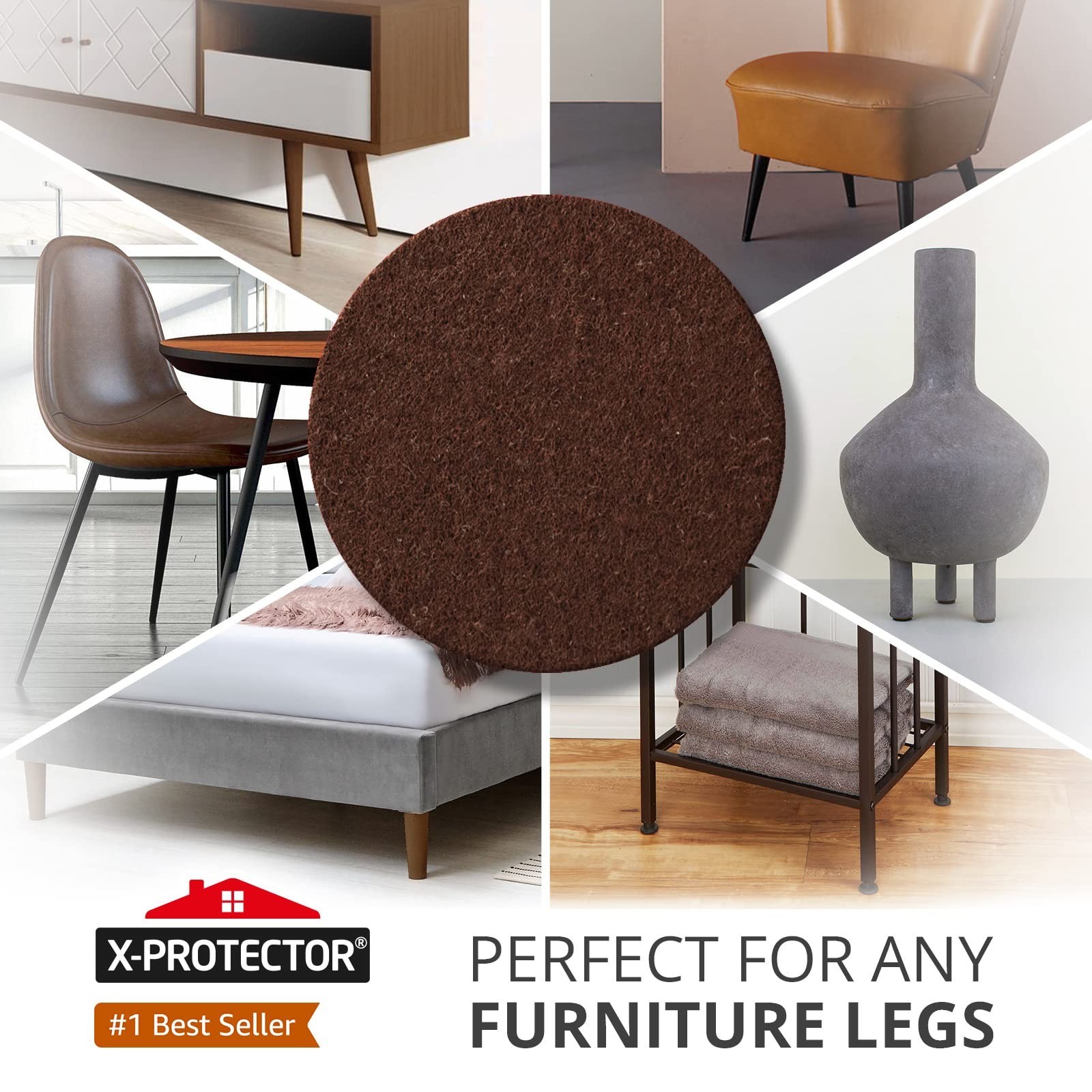 X-PROTECTOR Felt Furniture Pads – 24 PCS 2" – Felt Pads Floor Protectors – Ch…