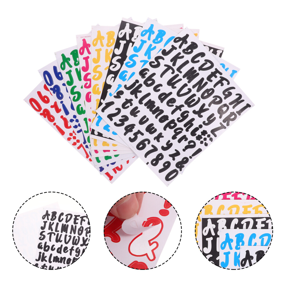 8 Sheets Stickers Sign Letters Kit Craft Letters for Mailbox Home Decoration