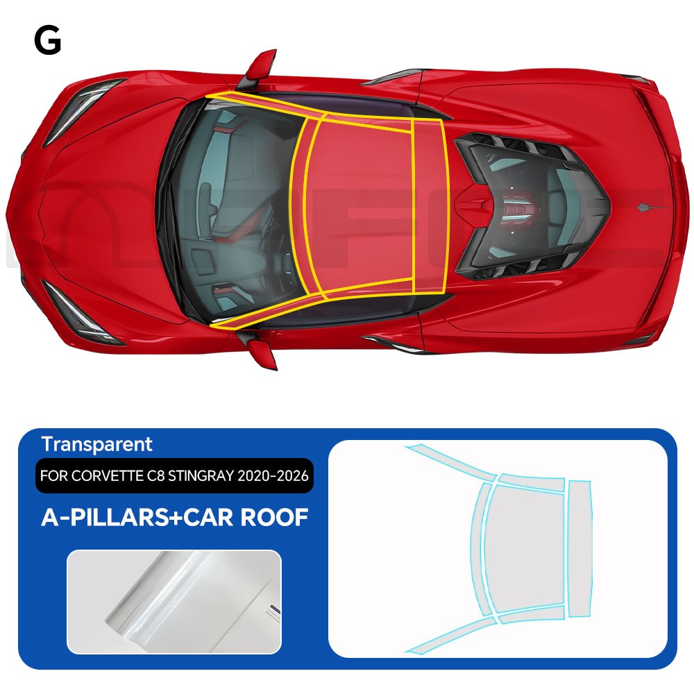 Corvette C8 Stingray 20-26 Full Car Kit Precut Paint Protection Film PPF TPU Bra