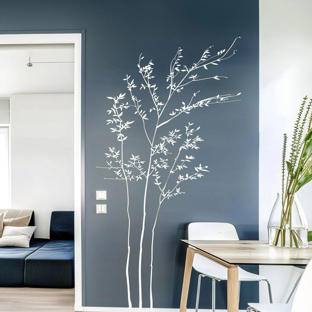 Minimalist White Branch Wall Sticker Decal | Elegant Nature-Inspired Vinyl Art