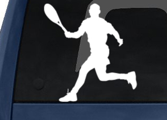 Sport Silhouette – Tennis Player Return Serve Version 1- Car Tablet Vinyl Decal