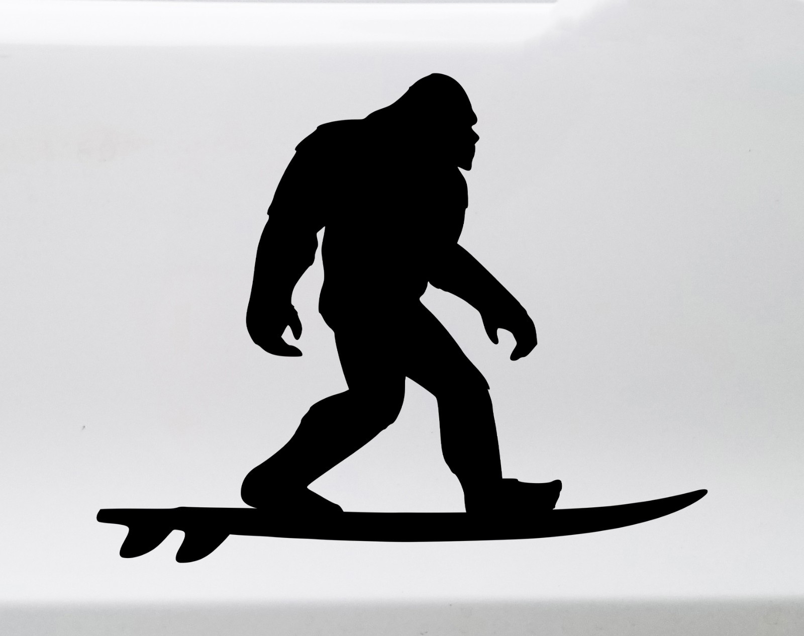 Bigfoot Surfing Vinyl Sticker Decal Beach Outdoor Humor Sasquatch