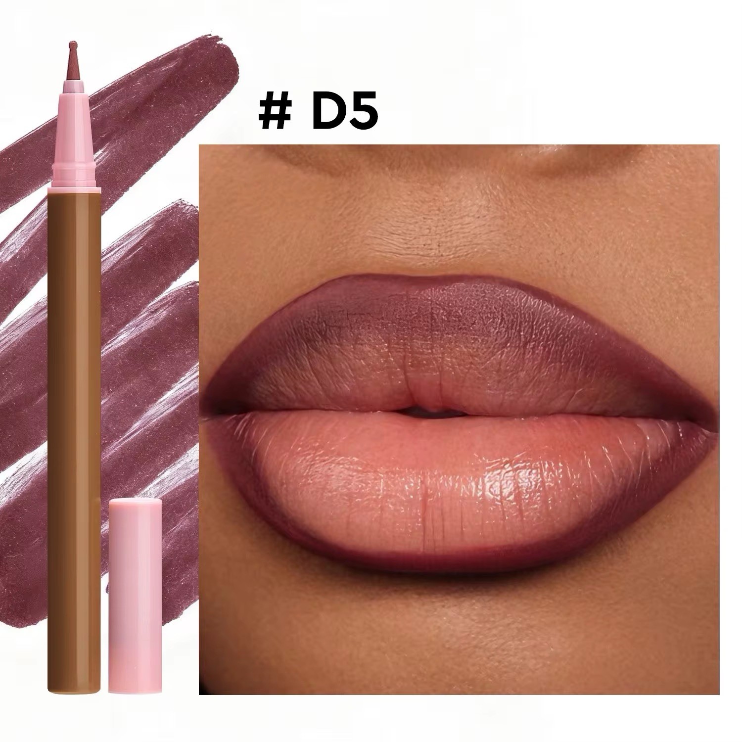 5 PCS Waterproof Matte Liquid Lip Liner Set Long Lasting Vegan Non Stick Cup Hig
