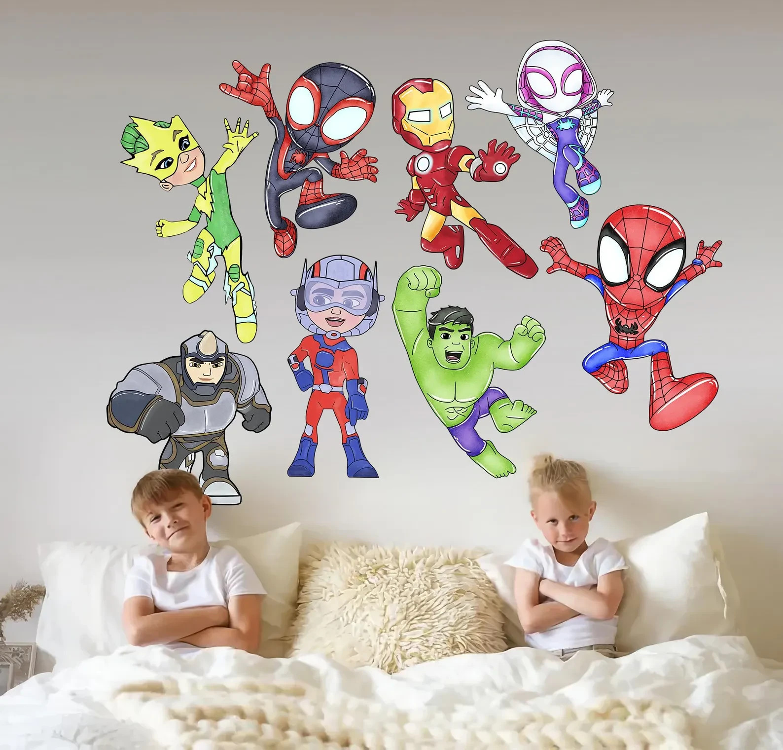 Spidey and his Amazing Friends Hulk Spiderman Thor Panther Wall Decal