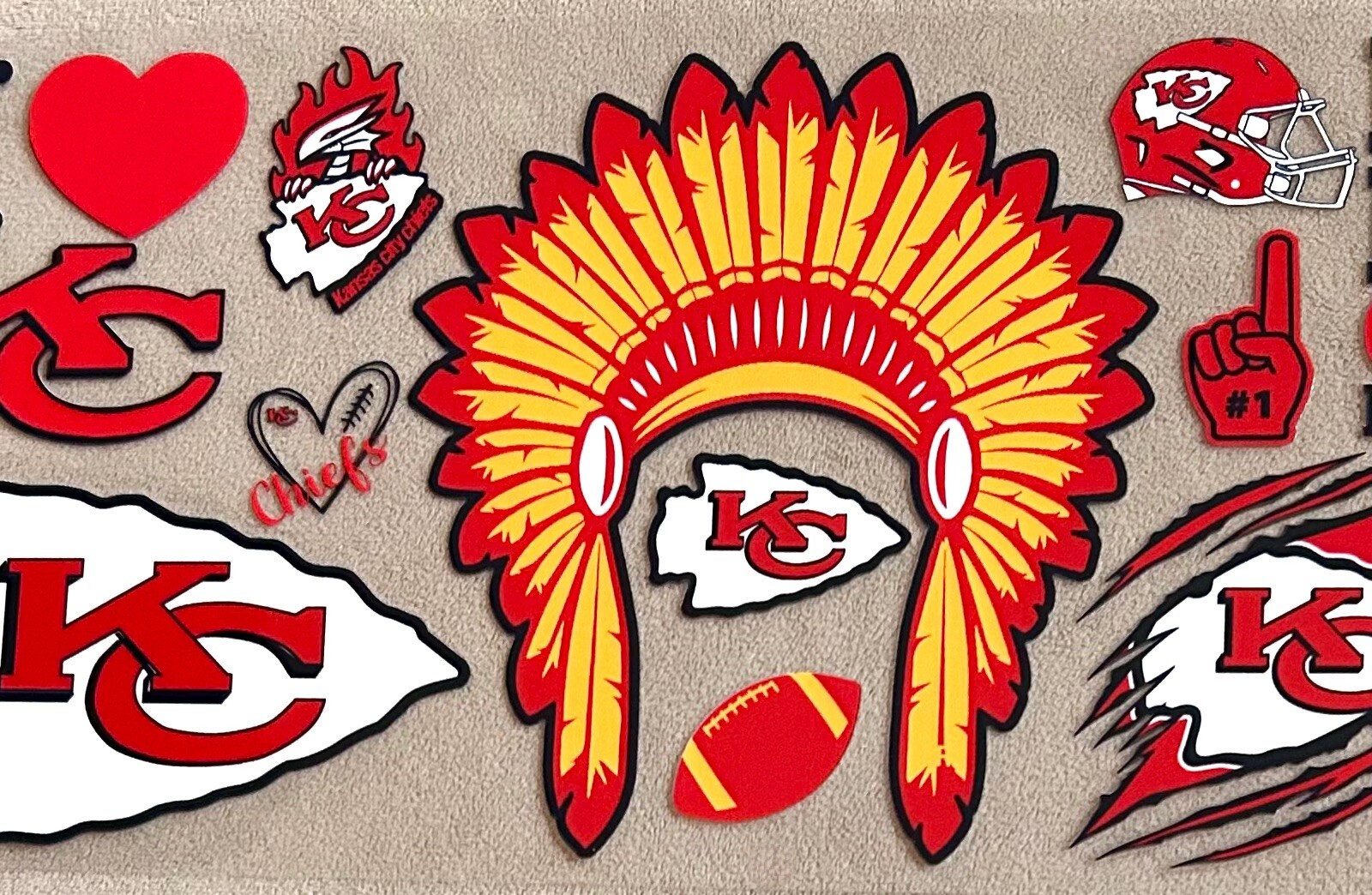 Kansas City Chiefs UV DTF Transfer Sticker Cup Wrap DIY Glasses Bottles Cups
