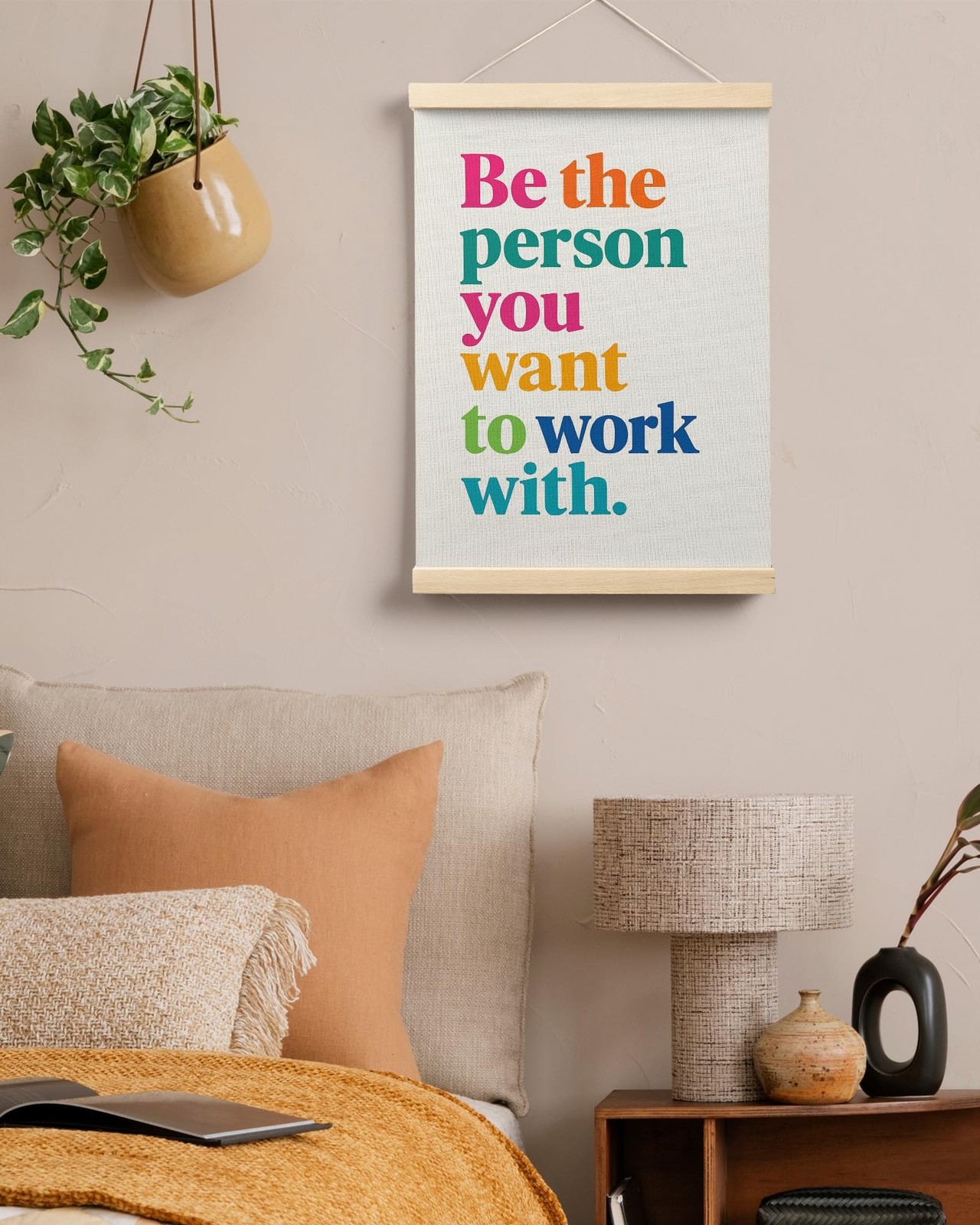 FGFK Inspirational Office Wall Art Poster Hanger Frame, Be the Person You Wan…