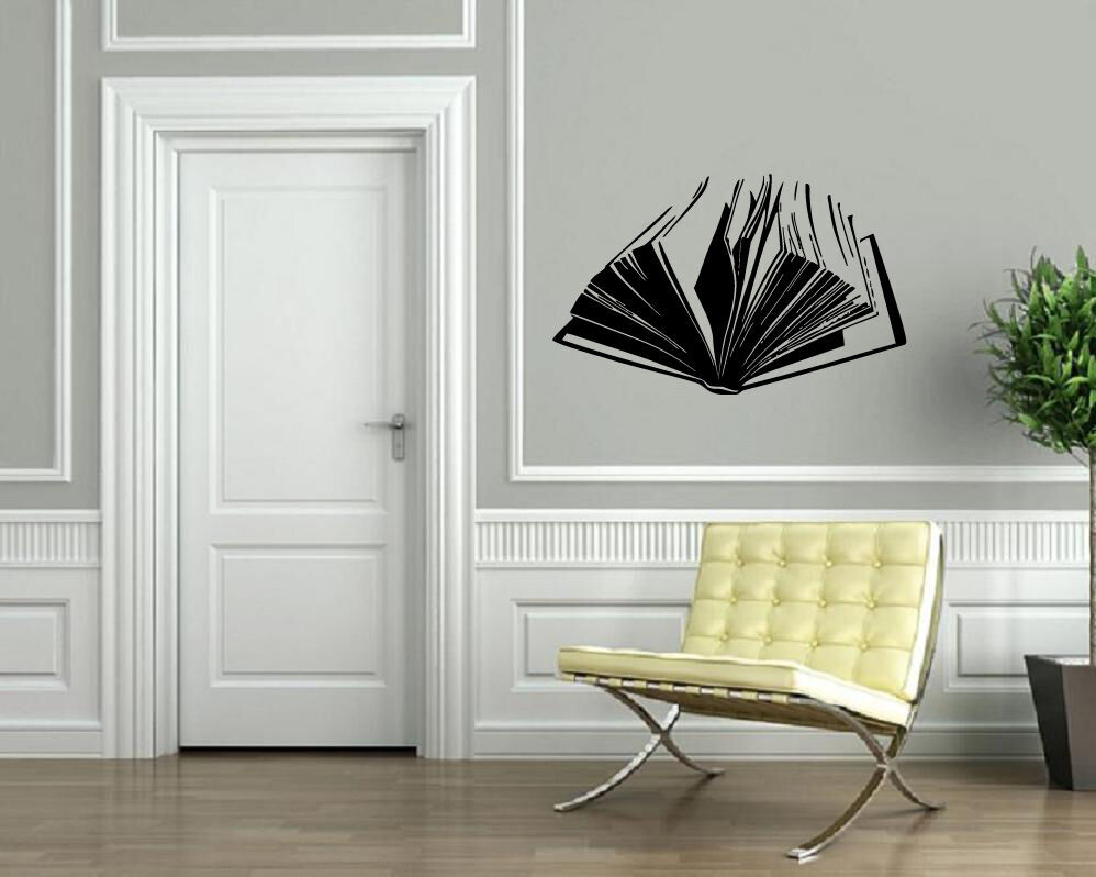 Open Book Literature Read Fiction Wall Decor Mural Vinyl Decal Art Sticker M559