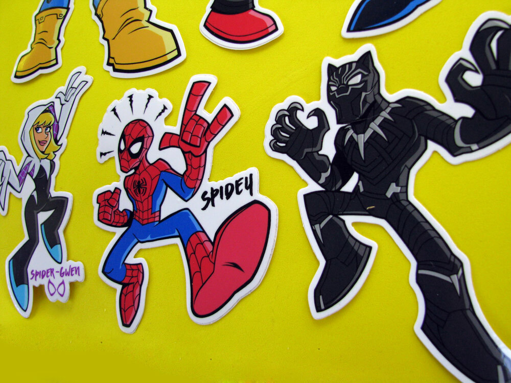 Marvel Vinyl Stickers Spider-Man Venom Deadpool Black Panther Thanos Car Decal