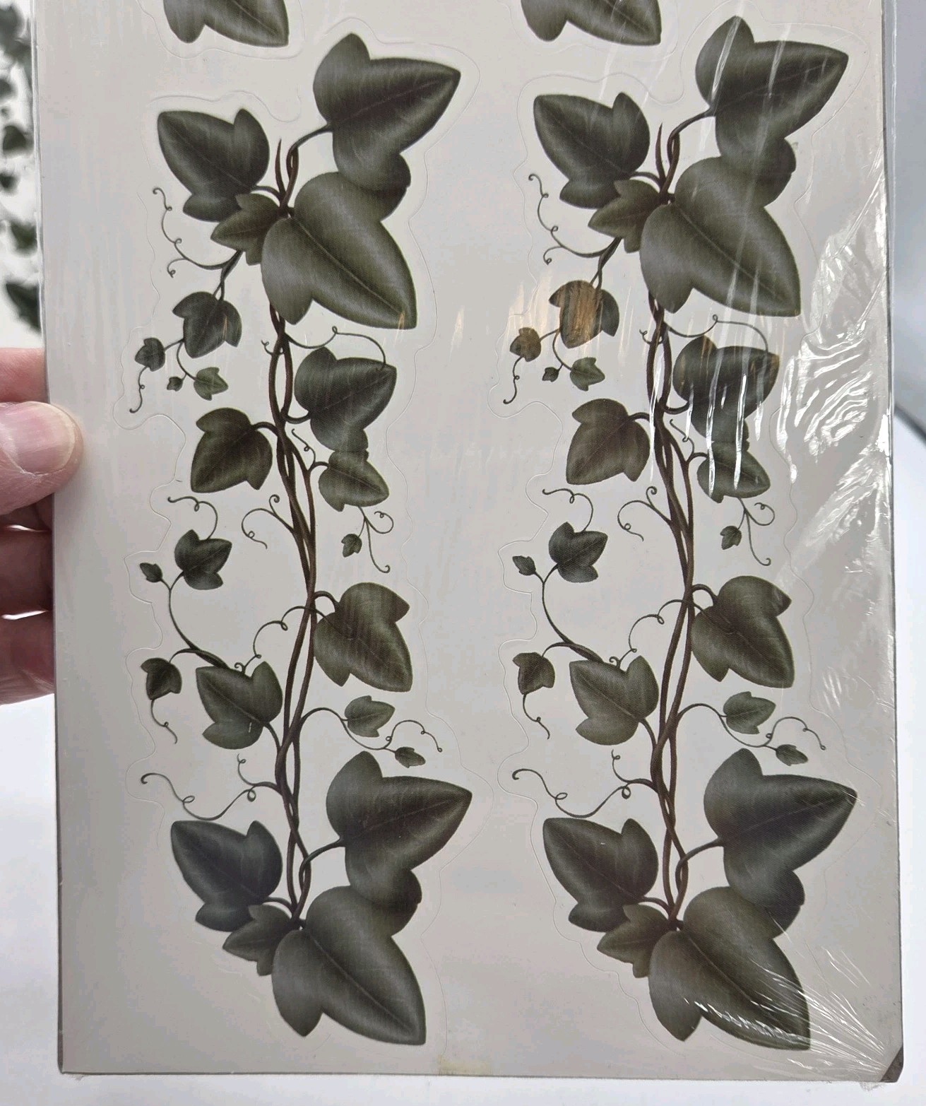 Wall Art Self Adhesive Decals Green Ivy Washable Fade Resistant New Lot of 4