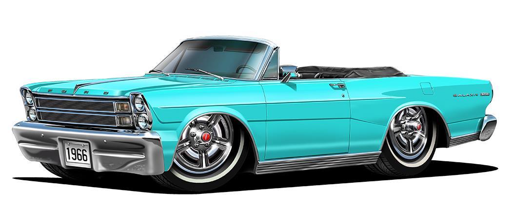 1966 Ford Galaxie 500 Hardtop No Parking Sign Wall Art Graphic Sticker