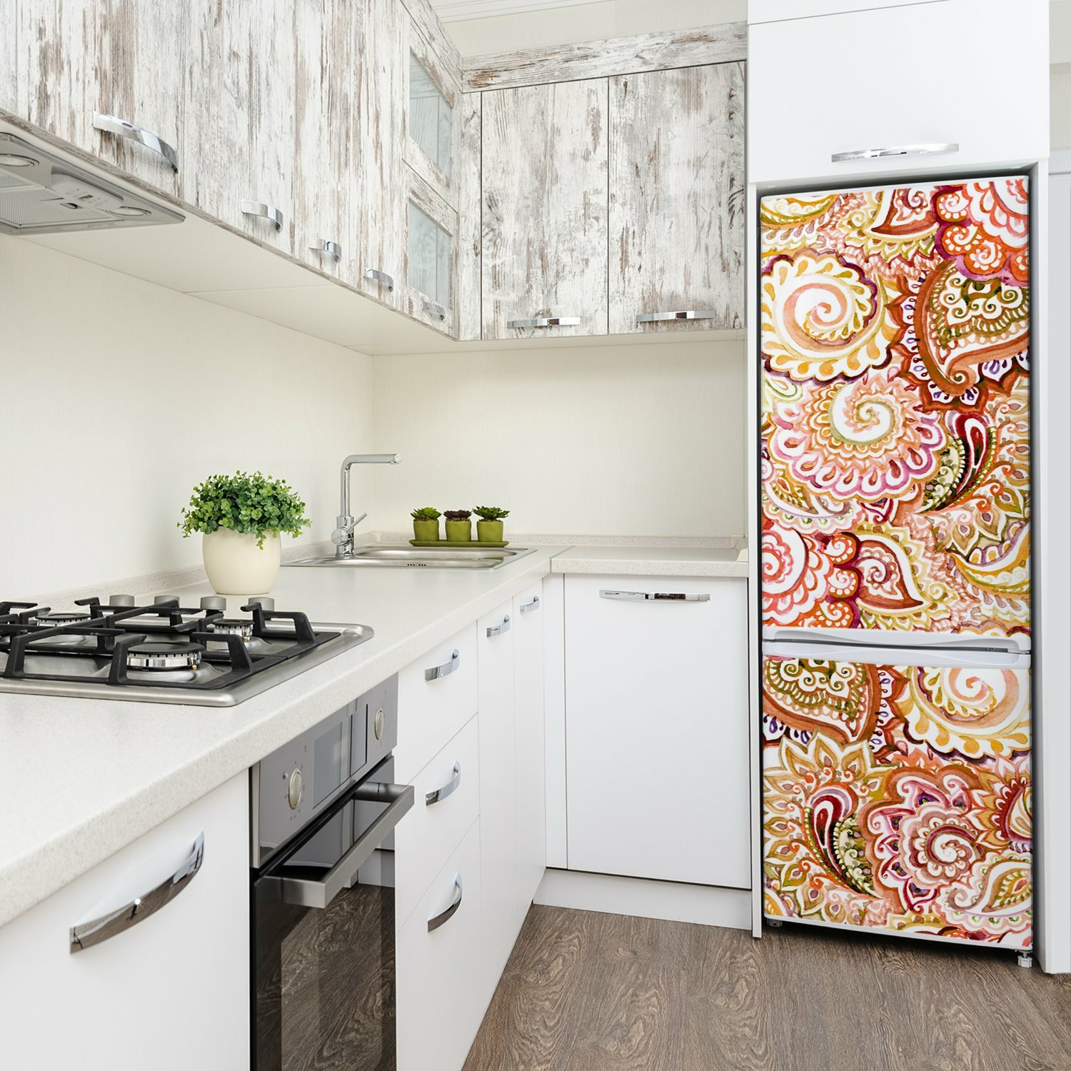 3D Wall Fridge Sticker Magnet Decor Refrigerator Wall Mural Modern ornaments