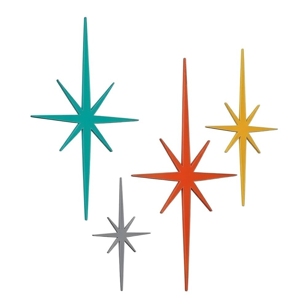 4-Pack Metal Star Silhouette Wall Decor for Garden Patio and For Home Walls