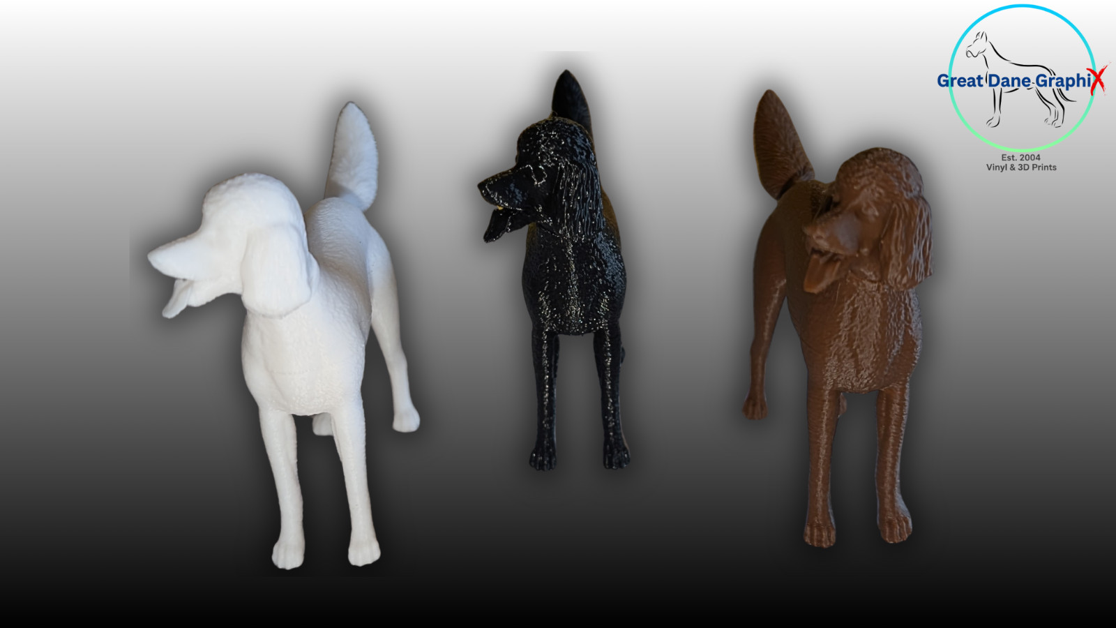 Poodle Figure & Decal Set – 3D Printed – Paintable DIY Dog Art Combo Set