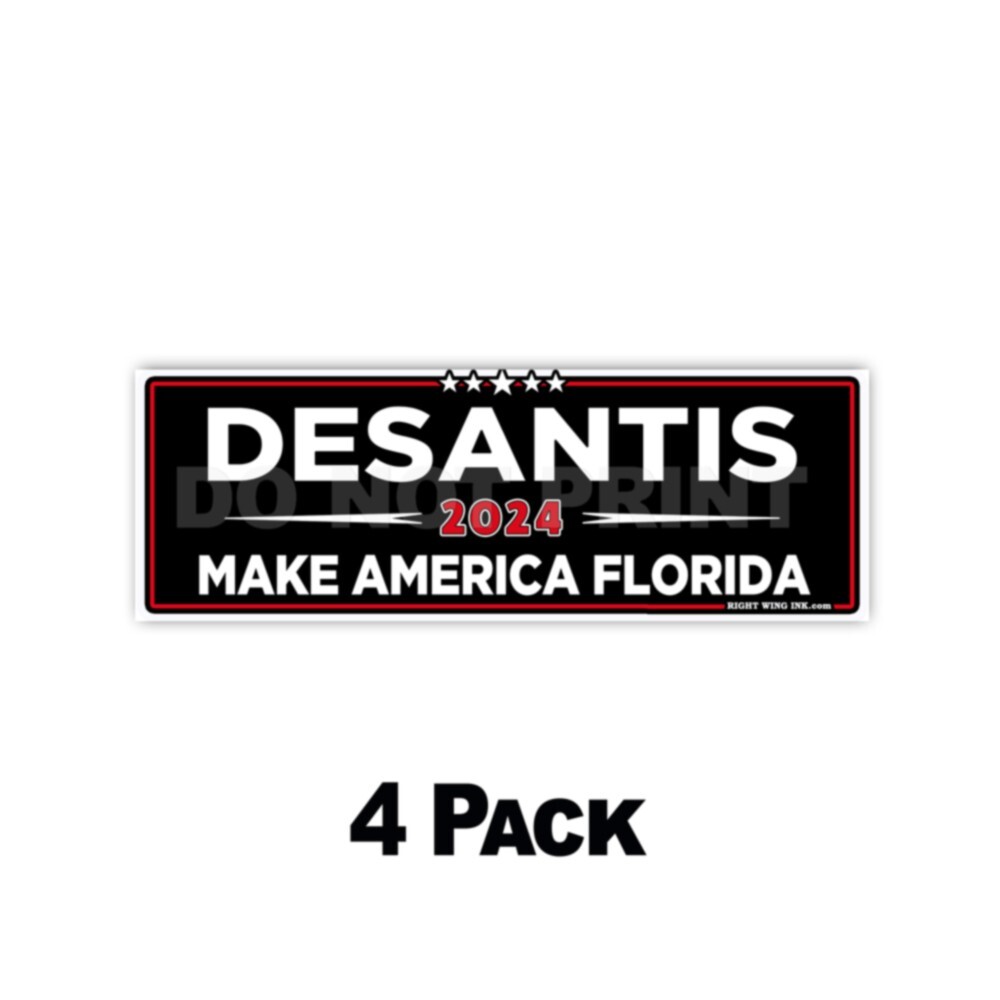 Desantis 2024 Make America Florida 2024 Red & White Black Stickers Decals 2 Pack