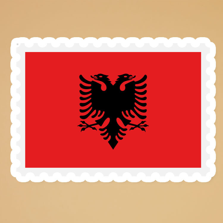 Stamp Albania Flag – Vinyl Decal Sticker SIZE 5"