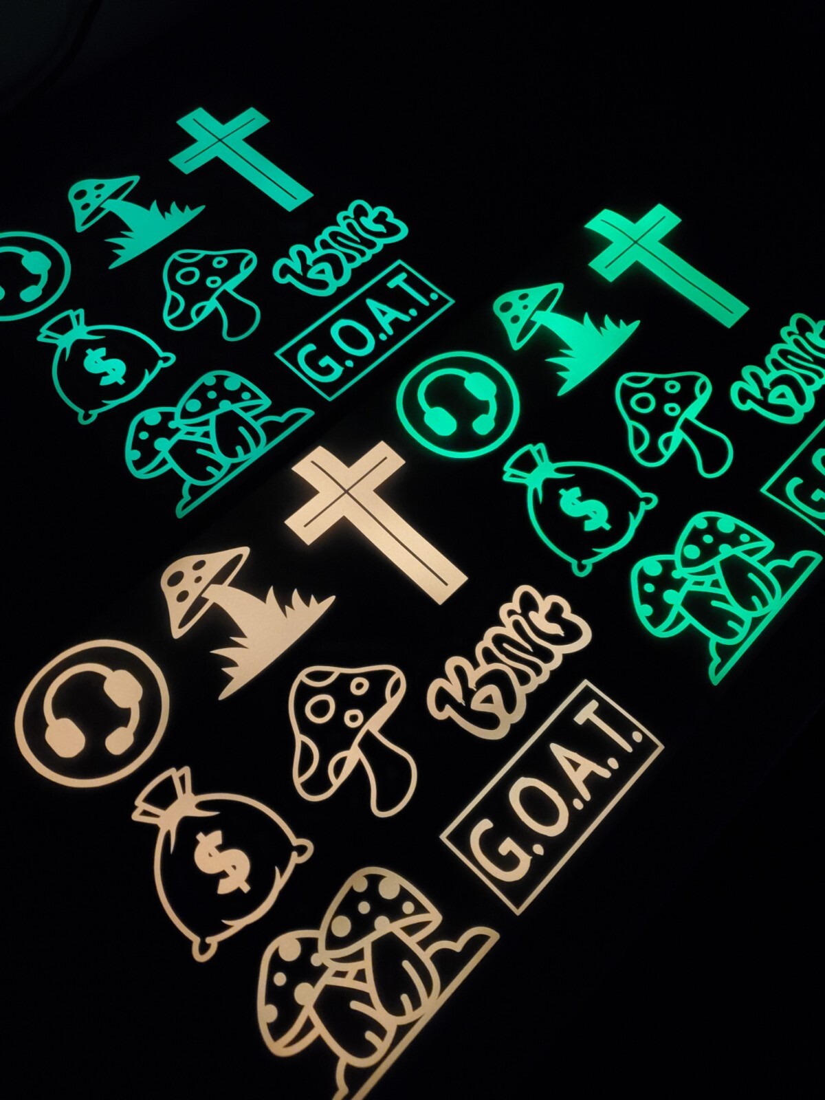 Glow In The Dark Vinyl Decals Gamers Lit Studios Medium Decor New Full Sheets