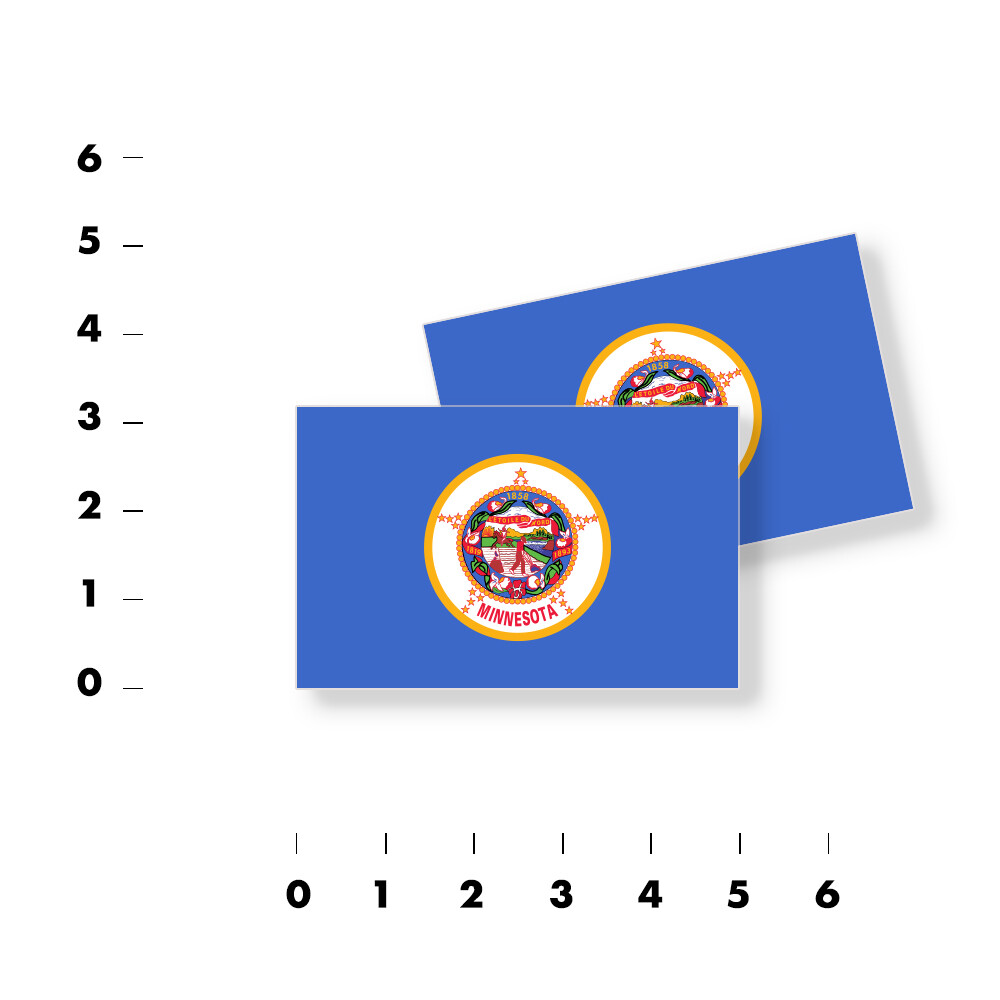 Minnesota State Flag – Set of 4 Vinyl Sticker / Adhesive Decals Various Sizes