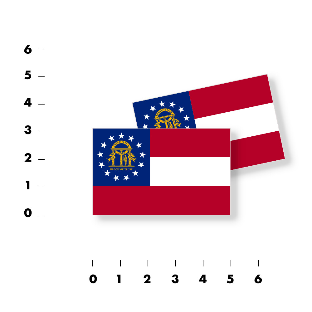 Georgia State Flag – Set of 4 Vinyl Sticker / Adhesive Decals Various Sizes