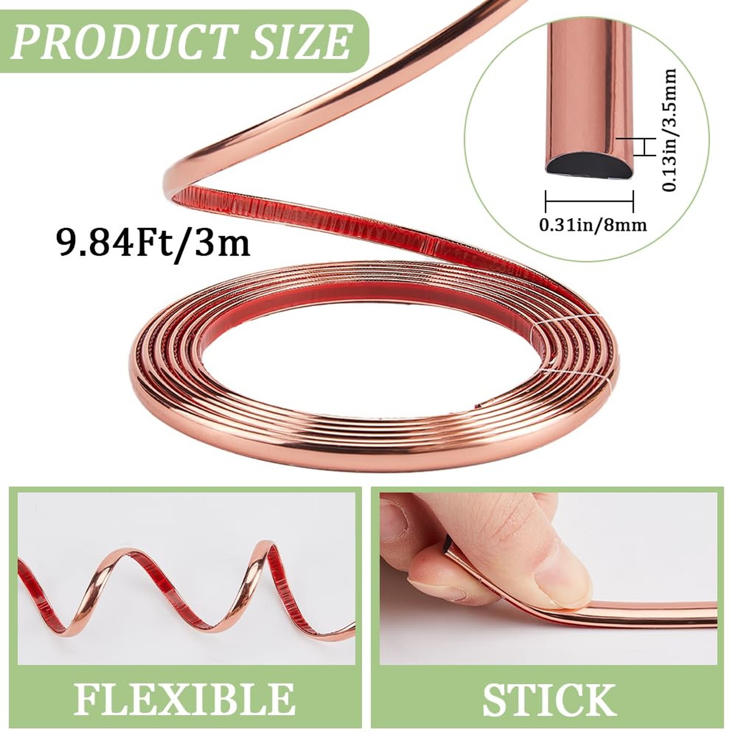 CRASPIRE 10Ft Peel and Stick Molding Trim Flexible Self-Adhesive Decorative S…