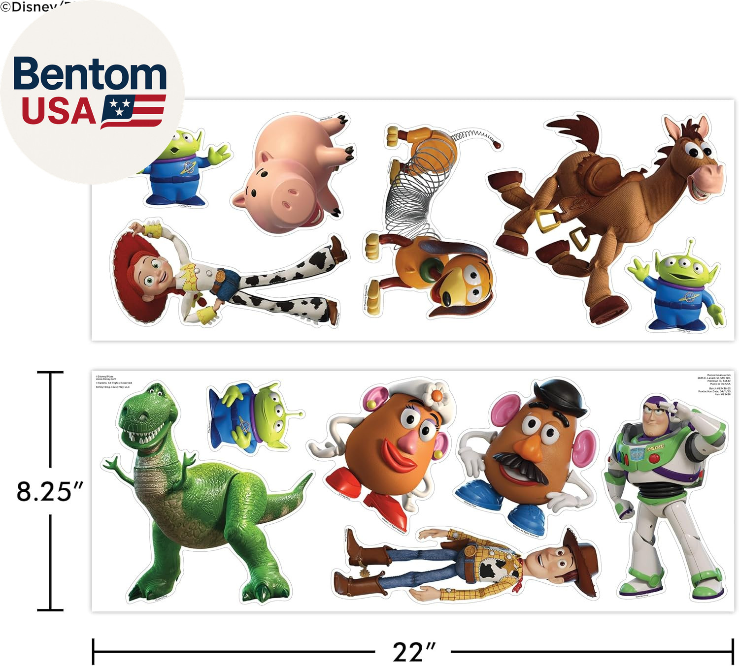 Disney Toy Story Wall Decals – Set of 12 Vinyl Stickers for Nursery Bedroom Bath
