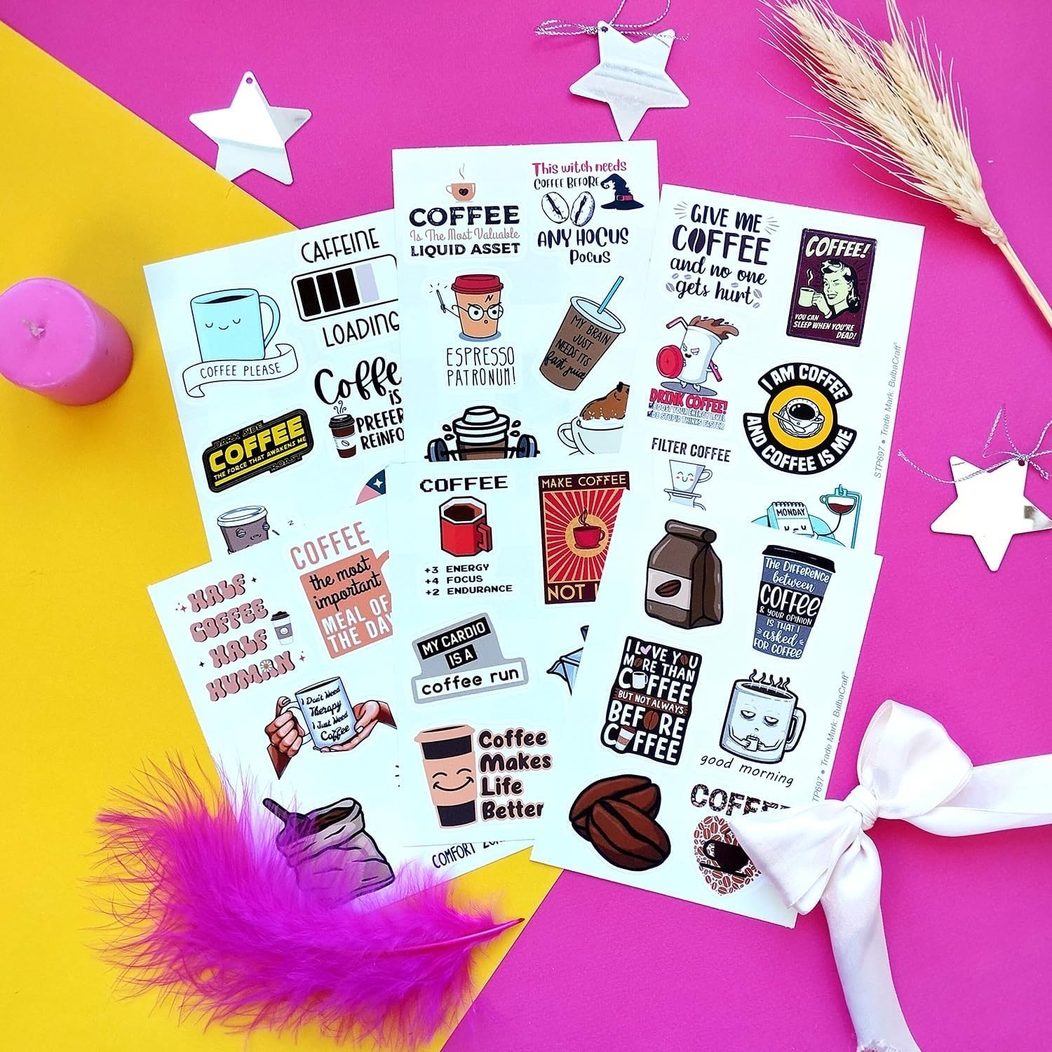 Universal 100Pcs Vinyl Coffee Stickers – Fun Decals for Planners, Laptops & More