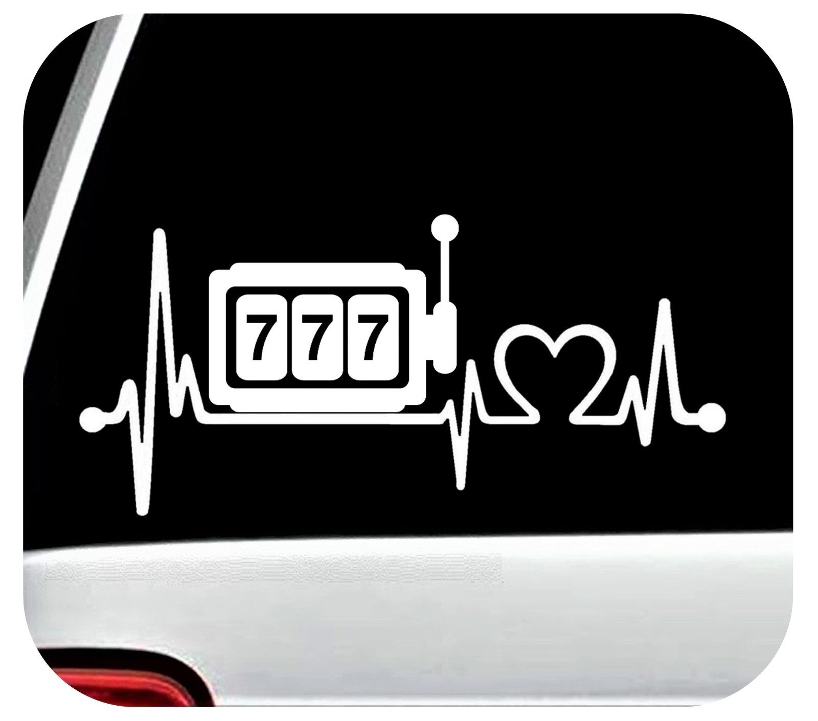 Slot Machine Heartbeat Lifeline Decal Sticker Casino Gambling Slots Vegas BG960