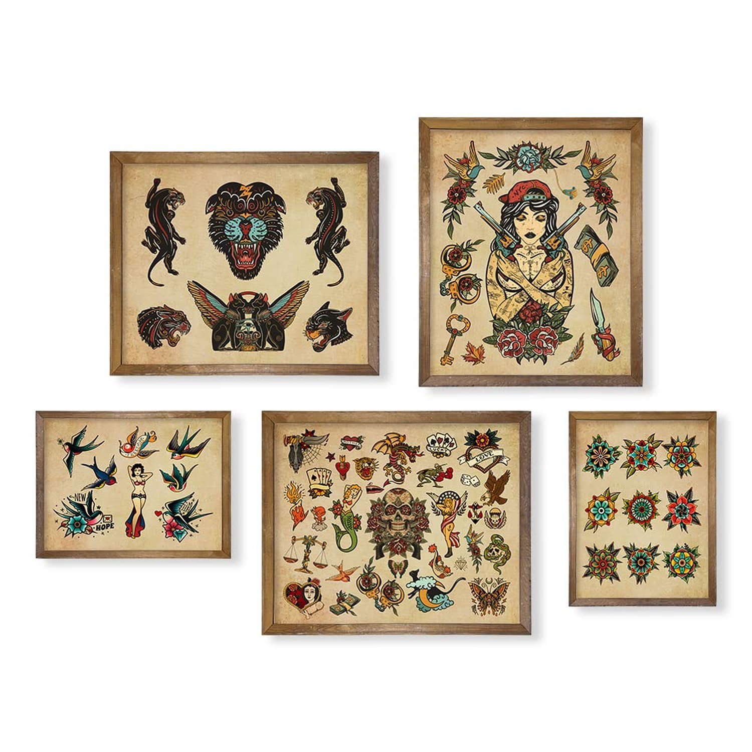 Vintage Tattoo Flash Wall Art & Decor – Gifts for Tattooist – Tattoo Poster P…